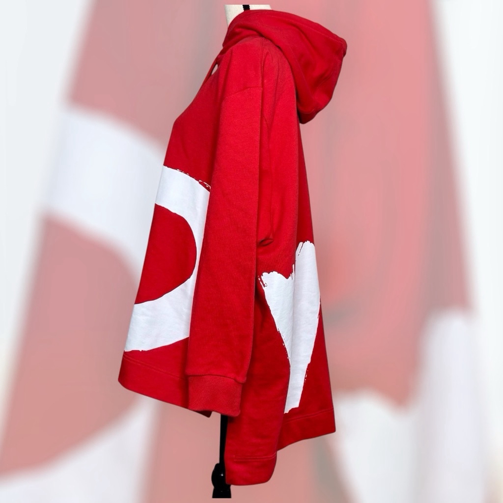BURBERRY LOVE Hooded Oversized Sweatshirt Red St Valentine's Day NWT - Medium - Picture 5 of 15